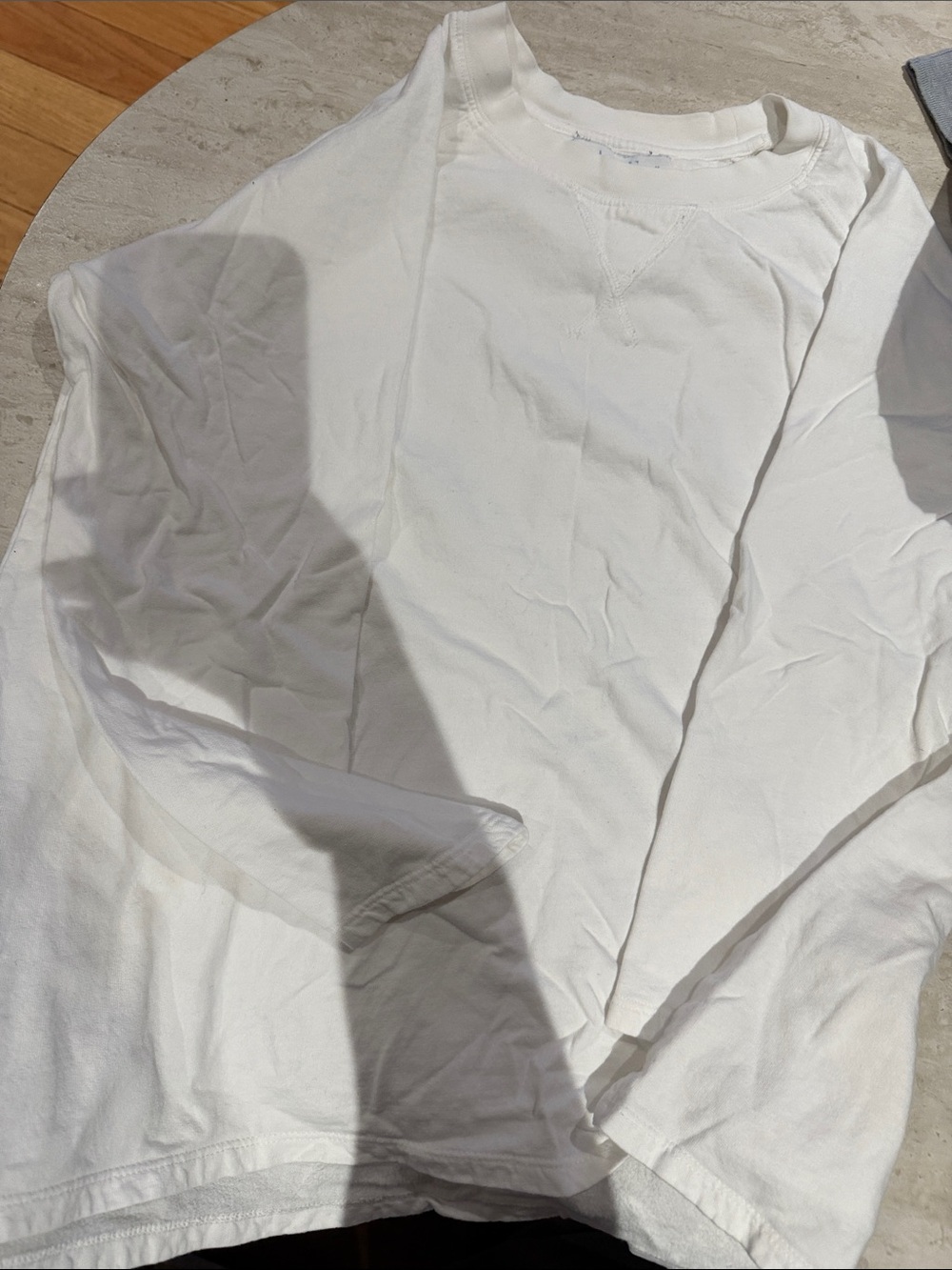 Women’s White Long-Sleeve Crewneck Top